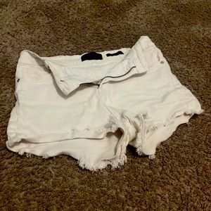 KENDALL + KYLIE WHITE THE DRIFTER HIGH-RISE JEAN SHORTS
